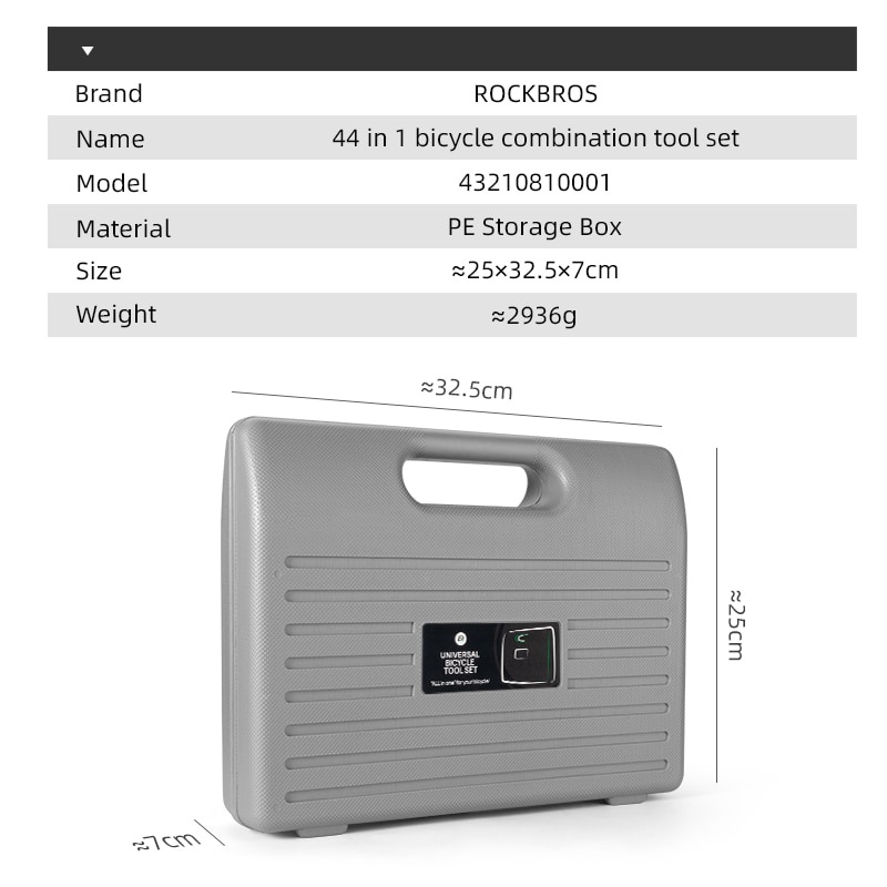 Rockbros Hộp Dụng Cụ Sửa Chữa Xe Đạp Chuyên Nghiệp, Bao Gồm Ratchet, Cờ Lê, Ổ Cắm và Bộ Tua Vít