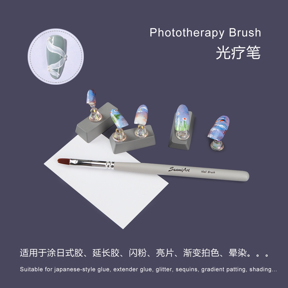 Ảnh Set 4 cọ vẽ tranh sơn dầu/màu nước/móng tay SEAMIART đầu móc bằng acrylic cao cấp 4
