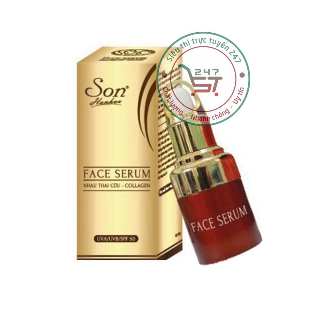 Serum dưỡng Trắng da mặt dưỡng Ẩm ngừa Lão hóa mờ Thâm Se khít lỗ chân lông SON nhau thai cừu collagen 20g (Vàng)