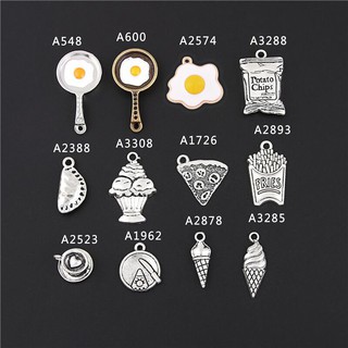 10 Chiếc Cổ Bạc / Đồng Khoai Tây Chiên Quyến Rũ Đồ Ăn Nhẹ Hàng Ngày Mặt Dây Chuyền Thực Phẩm Quà Tặng Vòng Cổ Bông Tai Diy Trang Sức Dropshipping