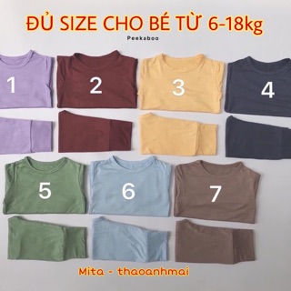 [CHUẨN LOẠI 1] Bộ bé trai Peekaboo dài tay cạp cao vải THUN LẠNH MỀM MƯỚT siêu thích - quần áo trẻ em từ 5-18kg