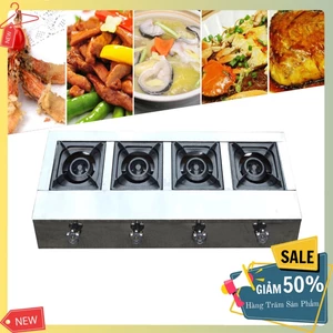 Bếp nấu mỳ cay 4 cửa ngang chất liệu inox, vệ sinh dễ dàng