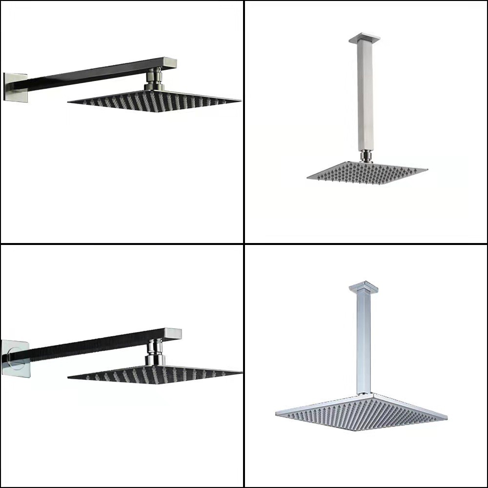 Đen / Bạc / Vàng Treo Tường Treo Trần Tay Tắm Inox 304 Chất Liệu Phòng Tắm Phụ Kiện Tắm