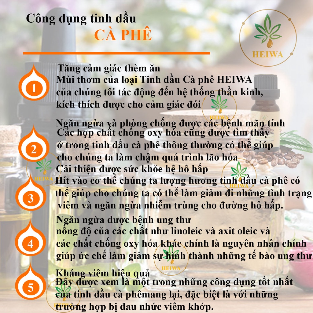 Ảnh Tinh dầu Cà phê HEIWA nhập khẩu Ấn Độ có giấy kiểm định, dung tích 10ml 3