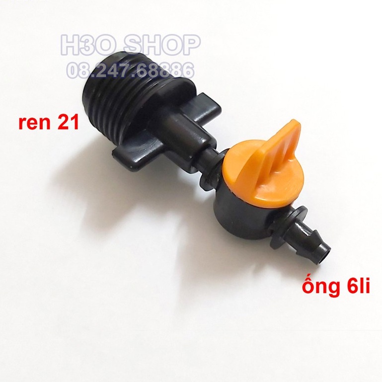 Van Sino Khởi Thủy Kèm Chuyển Ren Ngoài 21mm Ra Ống LDPE 6mm