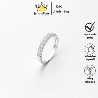 nhẫn 2 hàng đá , from thấp ôm tay cực thích , bạc 925 - jena sliver