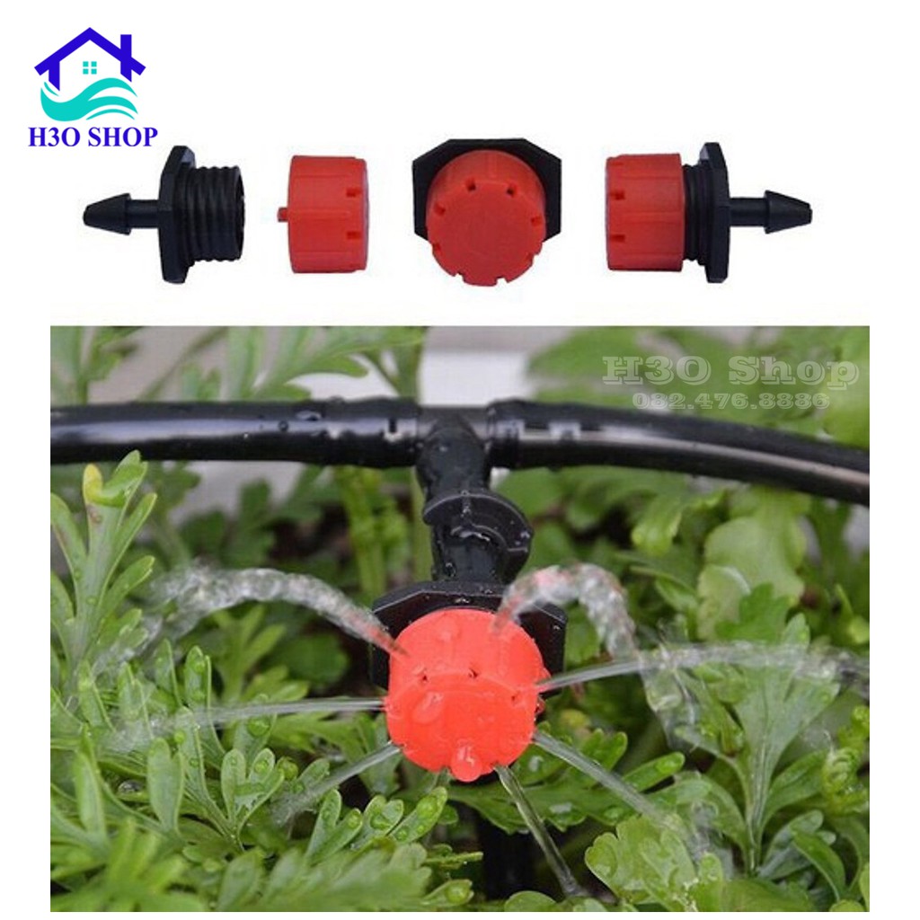 Bịch 100 cái - Béc tưới nhỏ giọt 8 tia ( Đơn) điều chỉnh được lưu lượng