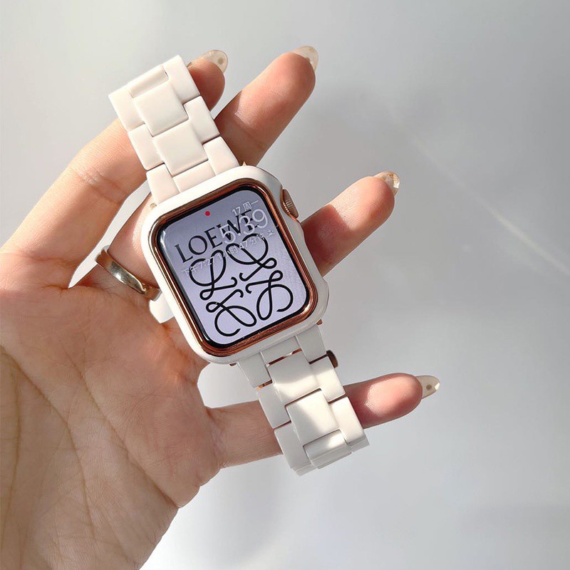 Ốp lưng chống va chạm hai màu khung vàng dành cho nữ dành cho Apple Watch SE3 S11 S10 S9 S8 SE S7 S6 S5 46mm 42mm 45mm 44mm 41mm 40mm Vỏ Iwatch