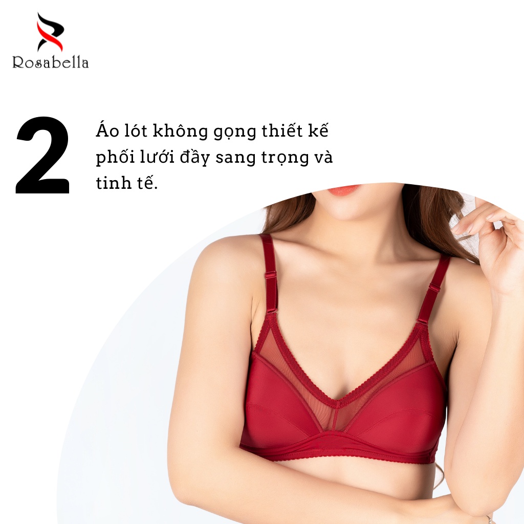 Ảnh Áo Lót Không Gọng Đệm Mỏng ROSABELLA Nâng Ngực Tự Nhiên Chất Vải Cao Cấp Phối Lưới Sang Trọng RW23 4