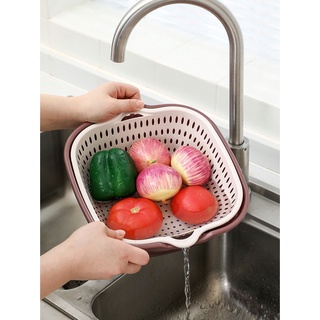 Bộ rổ 2 lớp vuông Việt Nhật 3 size 3288-3289-3290, Bộ rổ vuông rửa rau củ, đựng trái cây đa năng, tiện dụng { H }