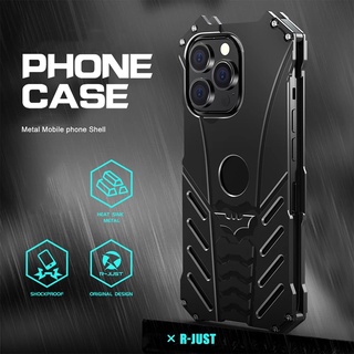 [R-JUST] Aluminum Metal Batman Case For iPhone 16 15 Plus 14 Pro Max Cover 13 12 Mini 11 Tough Alloy Armor Shockproof Skin Cases Ốp Điện Thoại Hợp Kim Nhôm Cứng Chống Sốc