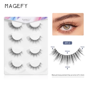 Set 4 cặp lông mi giả MAGEFY thân trong suốt tự nhiên