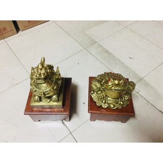 Cặp cóc + tỳ hưu hút tài lộc  vật phẩm phong thuỷ bằng đồng