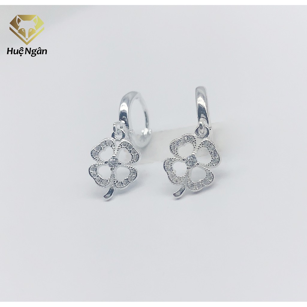 Ảnh Bông tai bạc Ý 925 Huệ Ngân - Cỏ 4 lá may mắn RYE140447 2