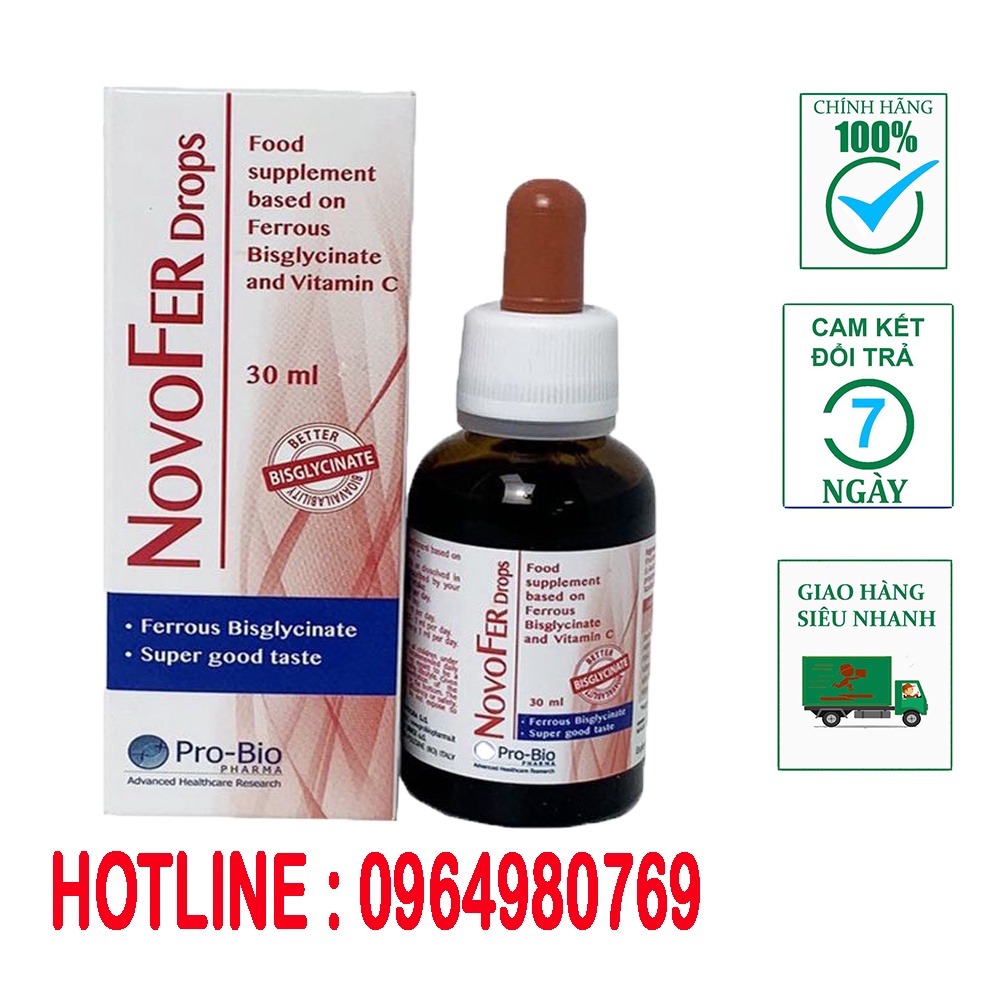 NOVOFER DROPS-Thực phẩm bổ sung Sắt và Vitamin tổng hợp, hỗ trợ tạo ...