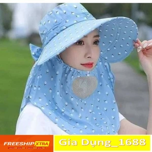 Mũ Nón rộng vành💚CAM KẾT CHUẨN💚vành rộng chống nắng cực mát có khẩu trang 2 lớp bảo vệ sức khỏe kèm dây thắt(TUYỂN )