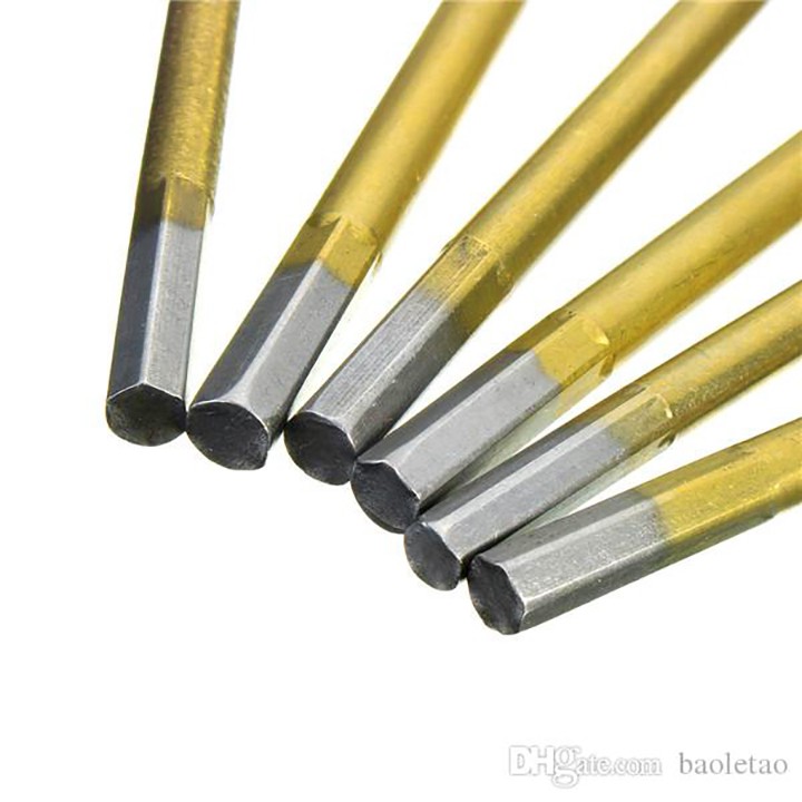 Bộ 6 mũi khoan gỗ đuôi cá từ 10mm tới 25mm phủ titanium , mũi khoét gỗ
