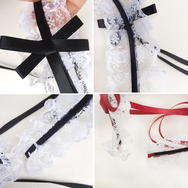 Ppy Maid Handmade Ruy Băng Quấn Tóc Gothic Ren Phụ Kiện Tóc Cho Nữ Bé Gái