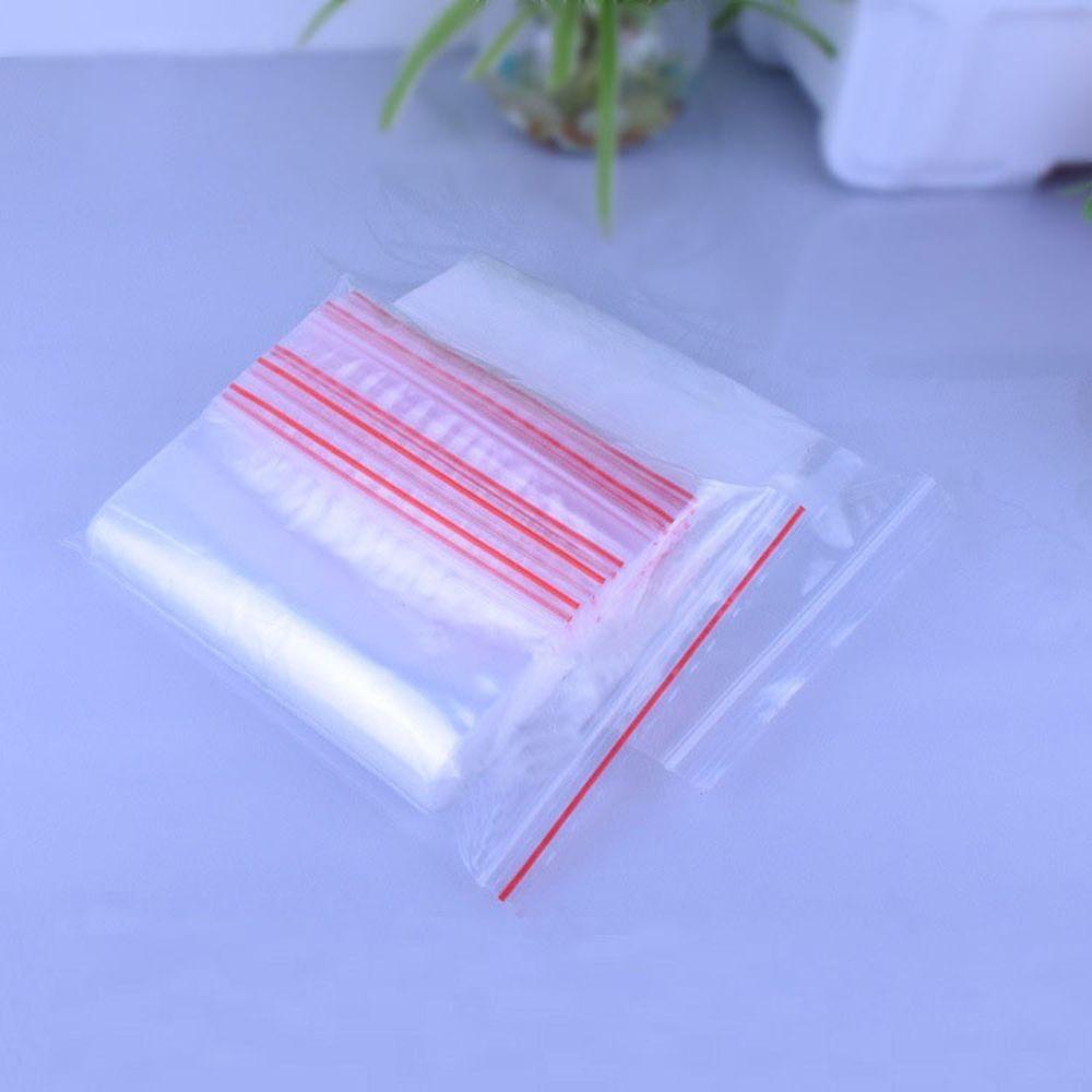 NKSFX 100 Cái / gói Túi Zip Trang Sức Có Thể Đóng Lại Tự Dính Bảo Quản Túi PE