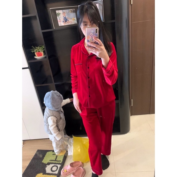 Bộ đồ mặc nhà Pijama chất Nhung Tăm dày dặn ,mềm mịn ấm áp bền màu hãng ForMe