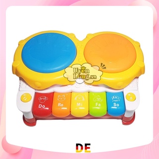 Đàn Nhạc Cho Bé 2in1 – Piano Kết Hợp Trống Tay, Nhạc Tiếng Anh, Âm Thanh & Đèn Nhấp Nháy