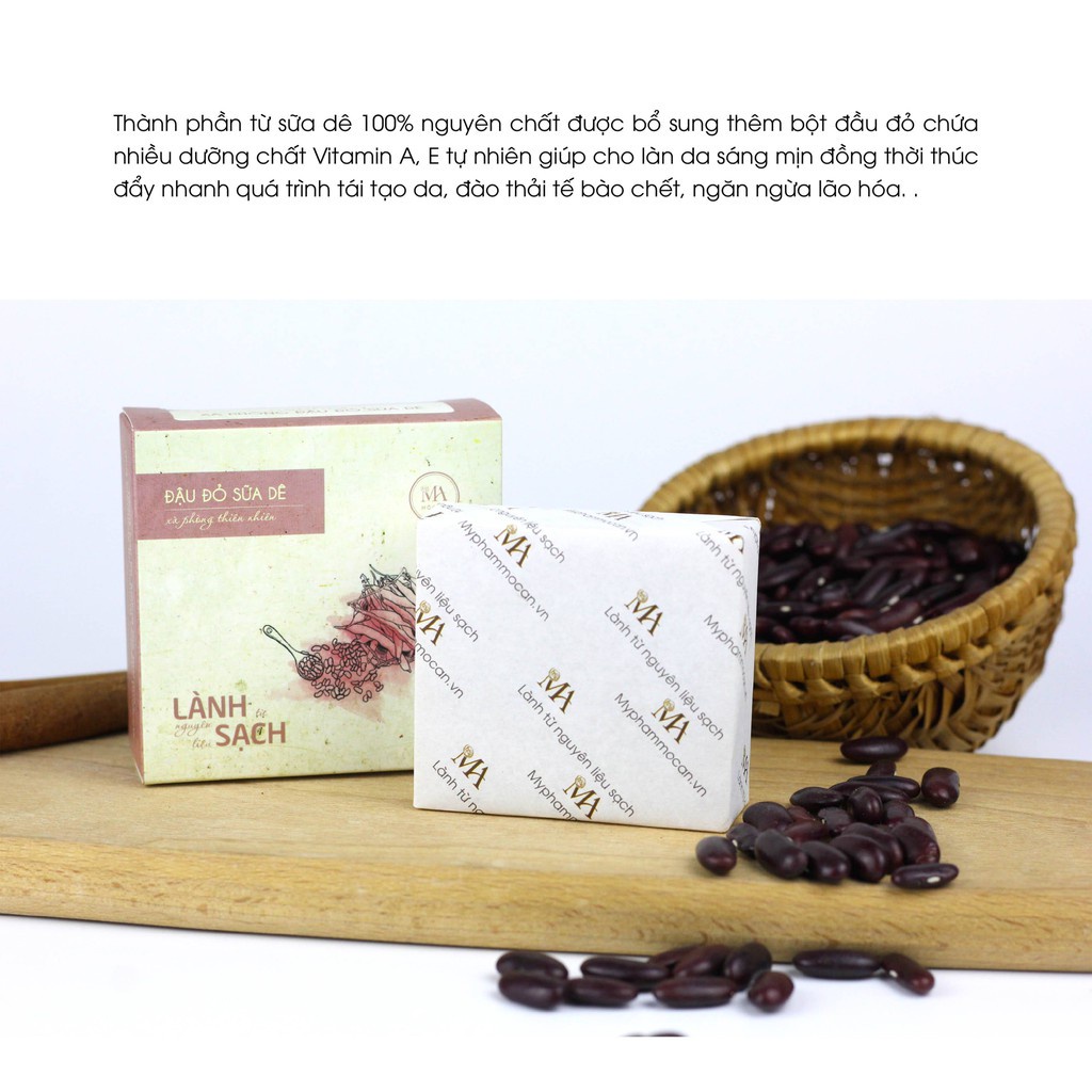 Mô tả Xà Bông Thiên Nhiên Mộc An Đậu Đỏ Sữa Dê Chăm Sóc Face & Body- Dưỡng Da Mềm Mịn, Trắng Sáng 100g - 5