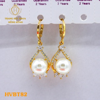Bông Tai, Khuyên Tai Nữ Dáng Dài Xi Mạ Vàng Non Cao Cấp - Trang Sức Hava Hong Kong - HVBT31