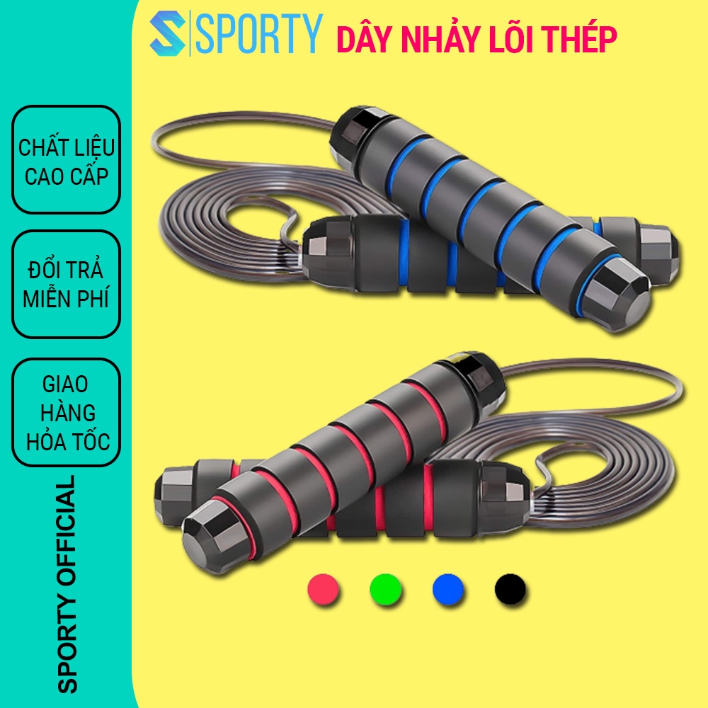 Ảnh Dây nhảy dây giảm cân SPORTY tập thể thao TS36 thể lực giảm cân giảm mỡ bụng, lõi thép siêu bền 2