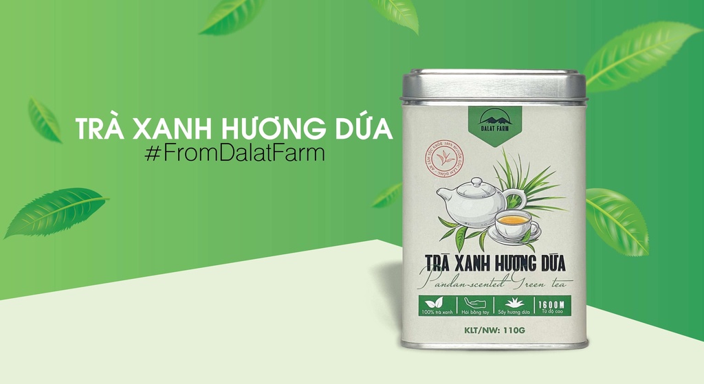 Mô tả Trà Xanh Hương Hương Dứa Dalat Farm - Hộp 110Gr - 1