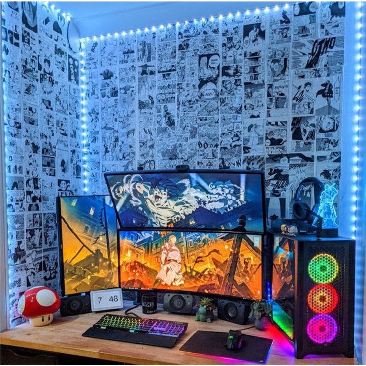 Tranh dán tường, poster dán tường Anime manga trang trí phòng, decor góc học tập làm việc