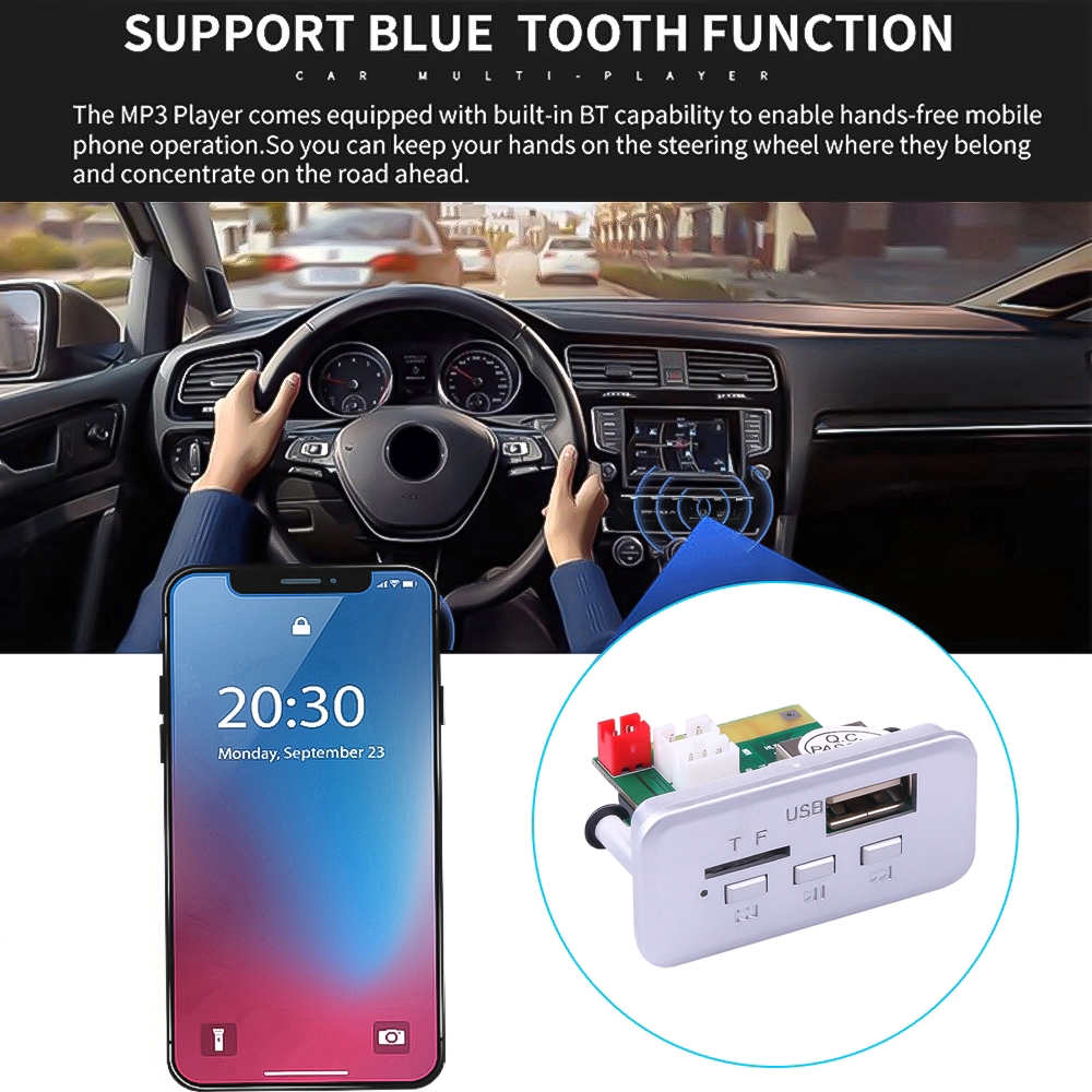 Bảng Mạch Giải Mã Mp3 Wma 12v Bluetooth 5.0 Hỗ Trợ Tf Fm Tiện Dụng Cho Xe Hơi