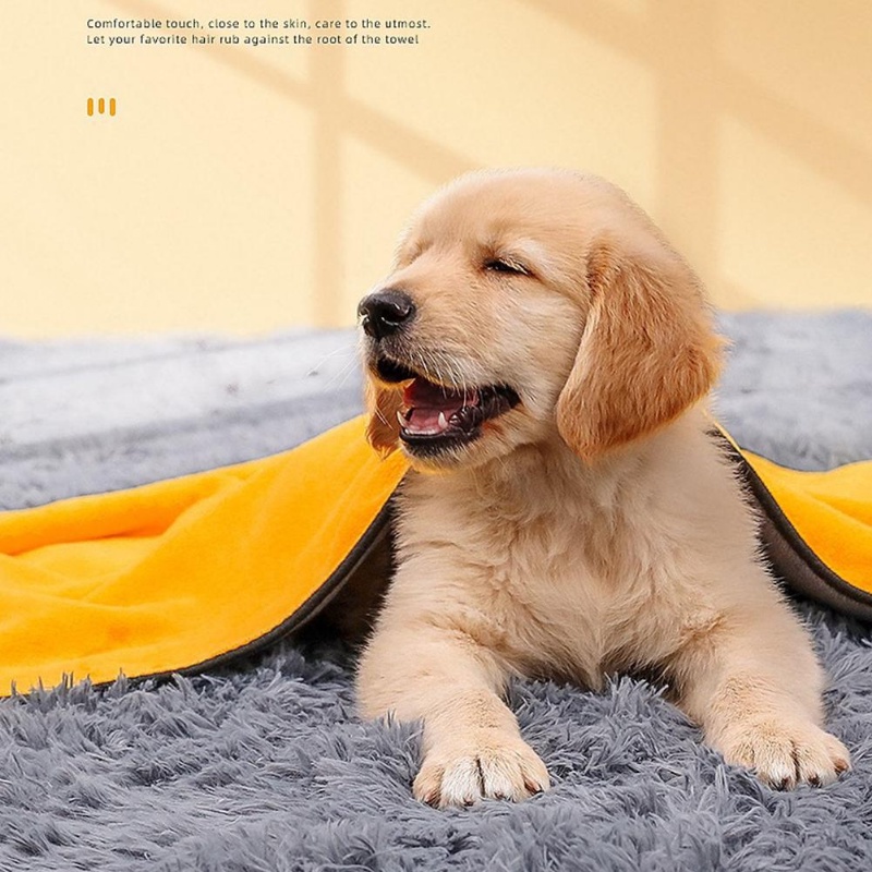 Pet Dog Khăn tắm siêu thấm cho mèo Khăn sợi nhỏ khô nhanh Đồ dùng chải lông thú cưng Áo choàng tắm cho chó con Phụ kiện cho chó lớn