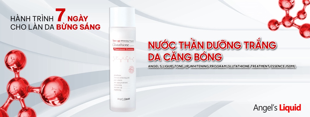 Mô tả Nước Thần Dưỡng Trắng Da Cân Bằng Độ Ẩm Angel's Liquid Tone Up Whitening Program Glutathione Treatment Essence 150ml - 1