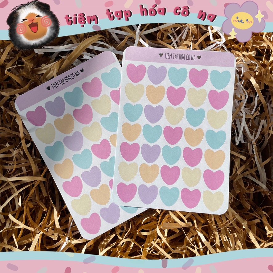 Sticker/hình dán trang trí hình trái tim, trang trí sổ,bullet journal ...