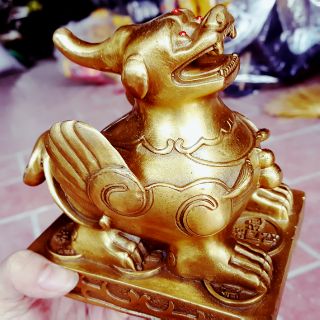 Tỳ Hưu Phong Thủy Bằng Đồng Nguyên Chất Cao 13cm