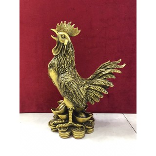 Gà Phúc Hàng Đẹp Vật phẩm Phong Thuỷ Bằng Đồng Cao 28cm