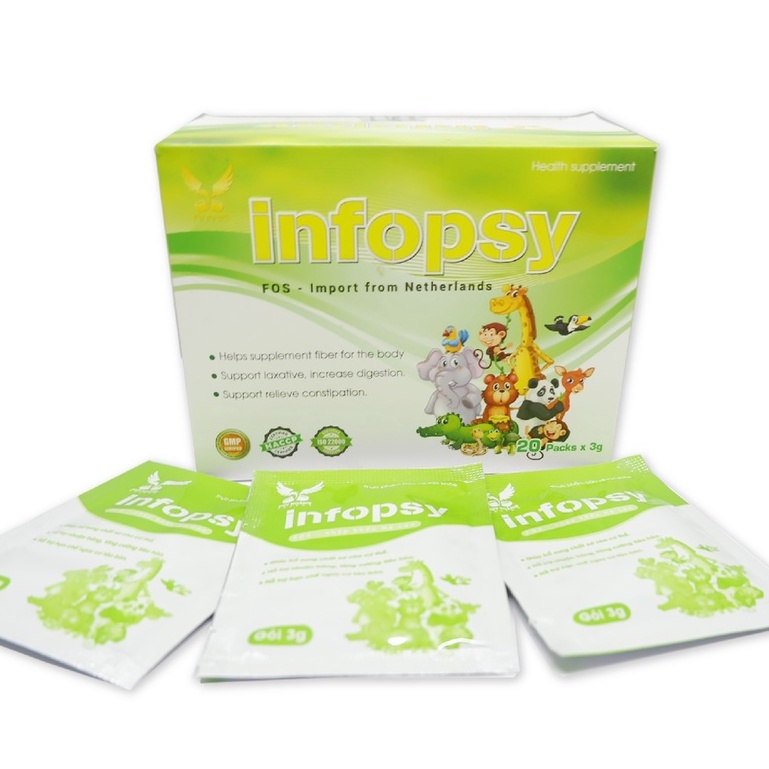 [HÀNG CTY + QUÀ] Cốm chống táo bón Infopsy bổ sung chất xơ, tăng cường tiêu hóa cho mẹ và bé (Hộp 20 Gói X 5G)