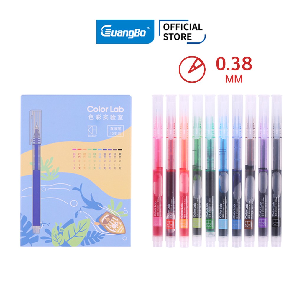[LIFEMALL9915 - 12% đơn 99K] Set 10 bút gel 10 màu GuangBo - Kinbor cao cấp nhanh khô DT52005