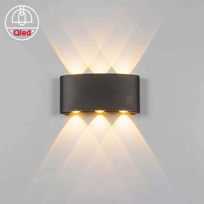 Đèn hắt tường 2 hướng sáng 6 bóng đèn (Trắng / Đen) [Bảo hành 12 tháng]