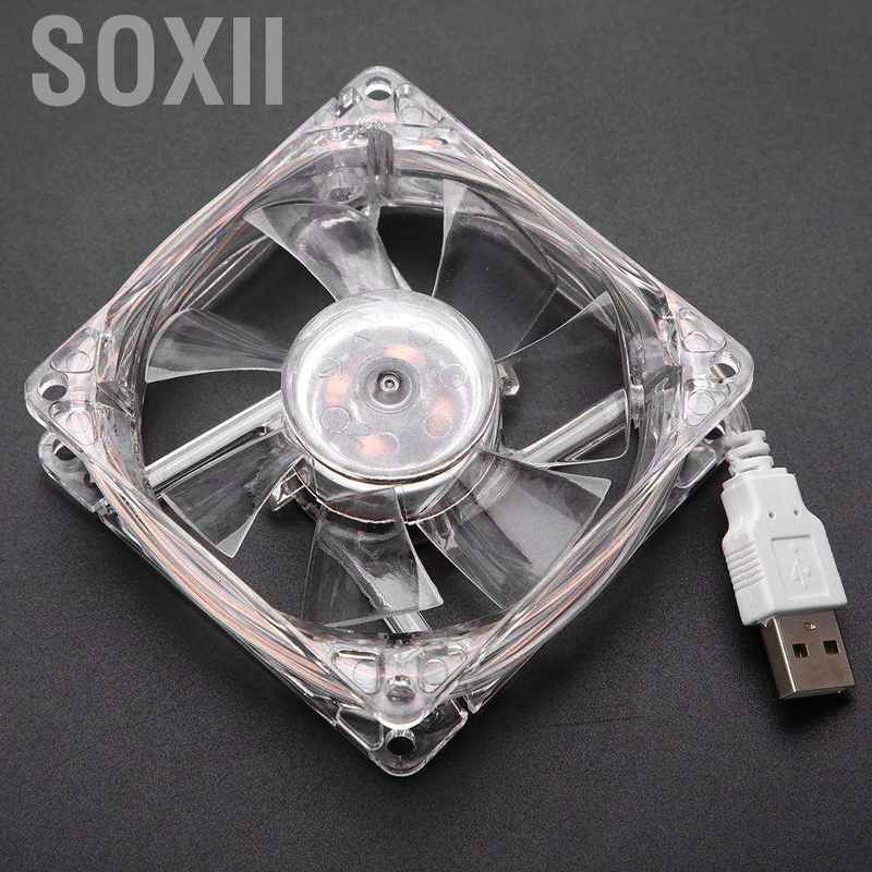 Soxii Quạt sưởi nhiệt CPU 5v 800rpm vỏ trong cổng USB đầu suốt