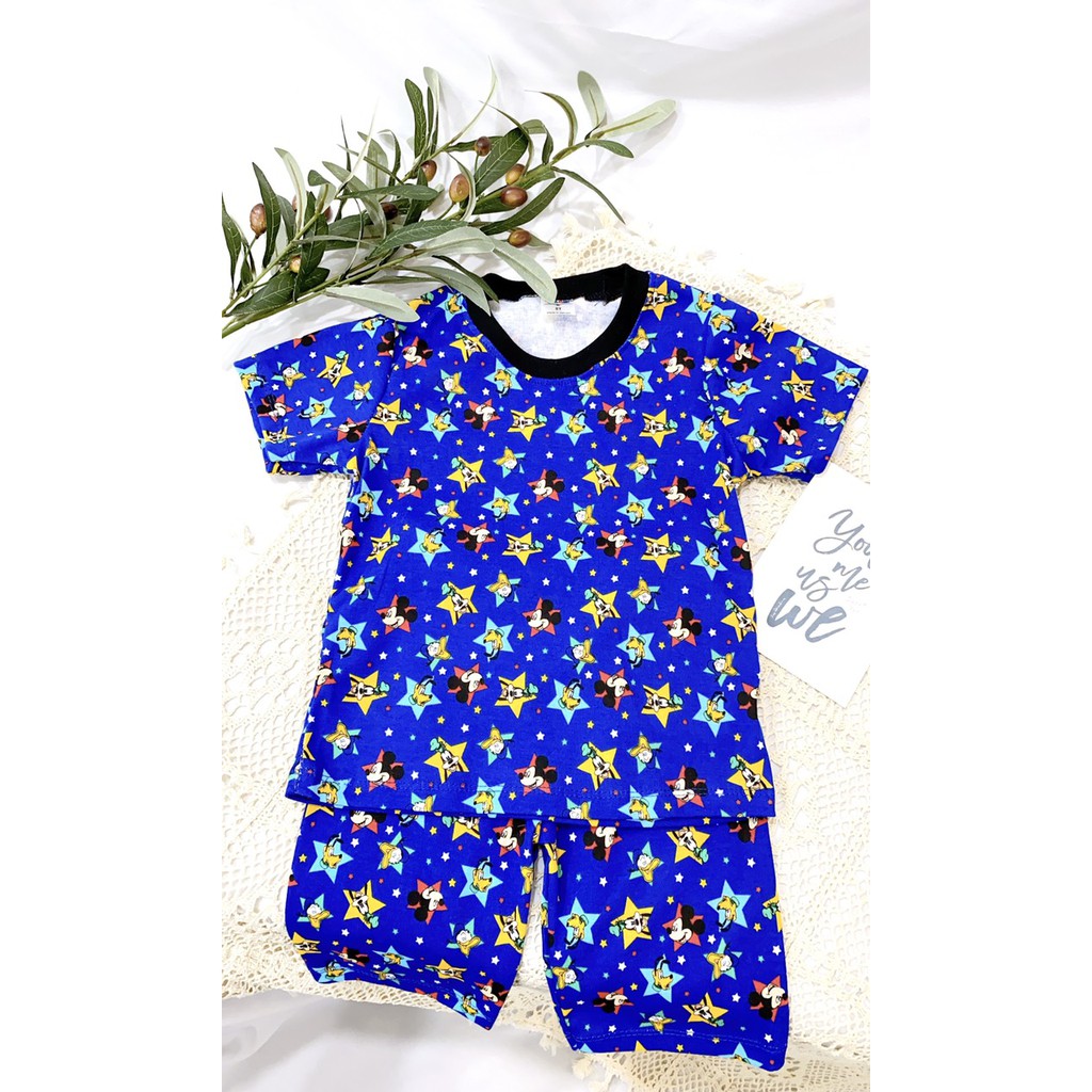 Bộ Cộc Tay Cotton 100 % Thoáng Mát In Nhiều Họa Tiết Siêu Xinh Cho Bé Trai (20-30kg)