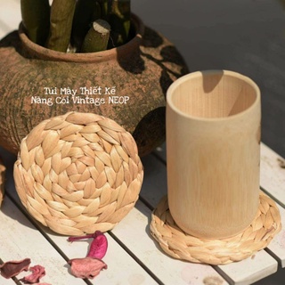 Thảm Lót Lục Bình Tròn Vintage 10cm - Dùng Lót Ly/Chén/Bát - Trang Trí - Chụp Ảnh Sản Phẩm - Hàng Thủ Công Xuất Khẩu