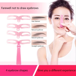 Set 4 khuôn kẻ lông mày có thể tái sử dụng phù hợp cho người mới học trang điểm