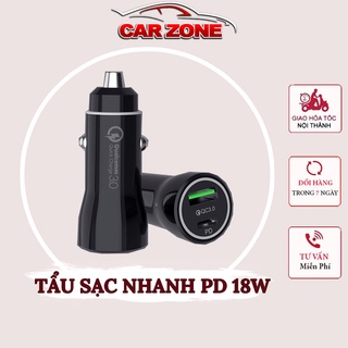 Tẩu Sạc Nhanh Ô Tô 36W Hỗ Trợ QC – PD, PD 18W Và Cổng USB QC3.0 Sạc Nhanh