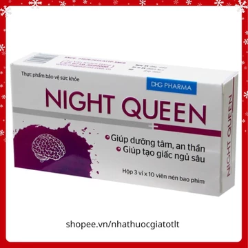 NIGHT QUEEN Hộp 30 Viên Giúp Dưỡng Tâm An Thần Ngủ Sâu Giấc