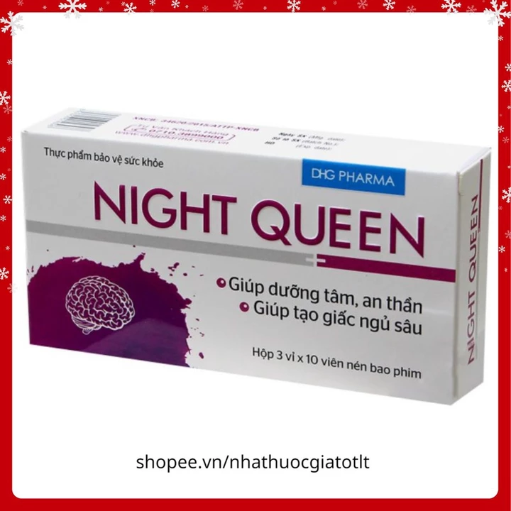 NIGHT QUEEN Hộp 30 Viên Giúp Dưỡng Tâm An Thần Ngủ Sâu Giấc