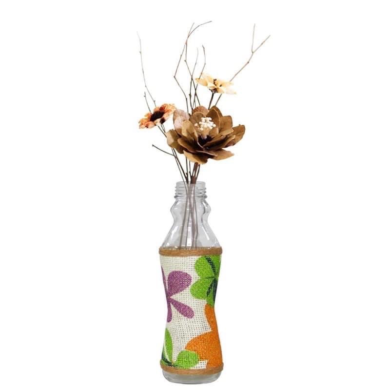 Chai thuỷ tinh bọc vải hoa 800ml