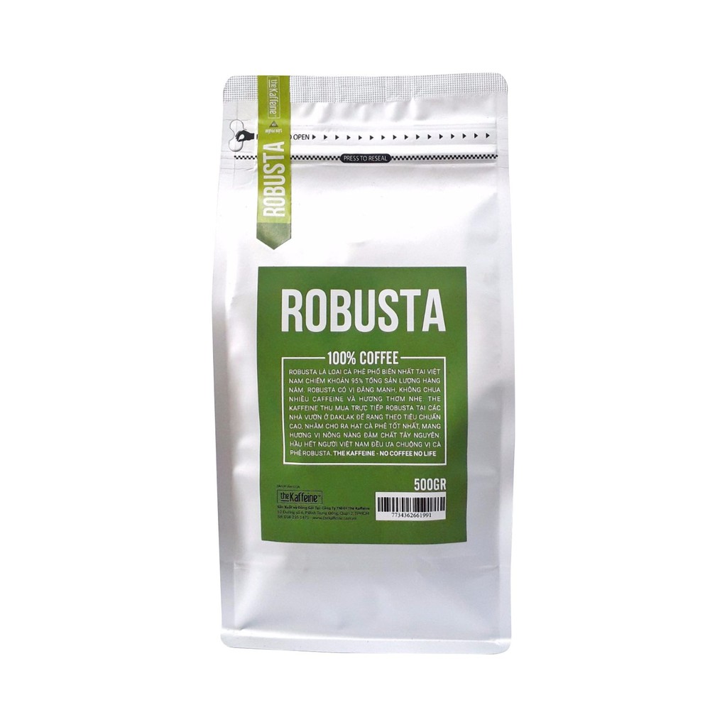 [Mã BMLTA35 giảm đến 35K đơn 99K] Cà phê Robusta nguyên chất 500g The Kaffeine Coffee