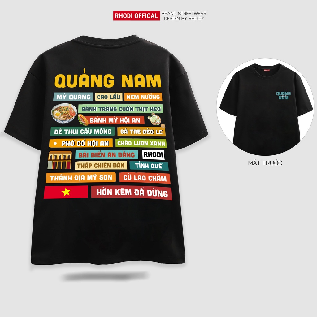 Áo thun local brand RHODI phông cổ tròn tay lỡ unisex nam nữ Quảng Nam