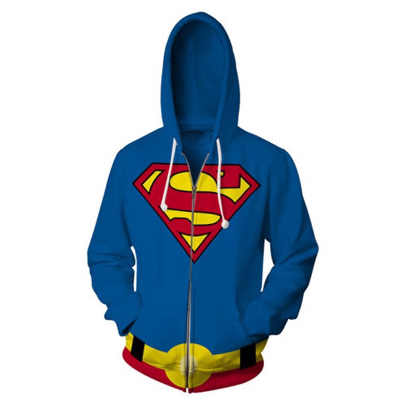 Áo Hoodie dây kéo siêu anh hùng Áo khoác thời trang Áo len in 3D Áo khoác ngoài